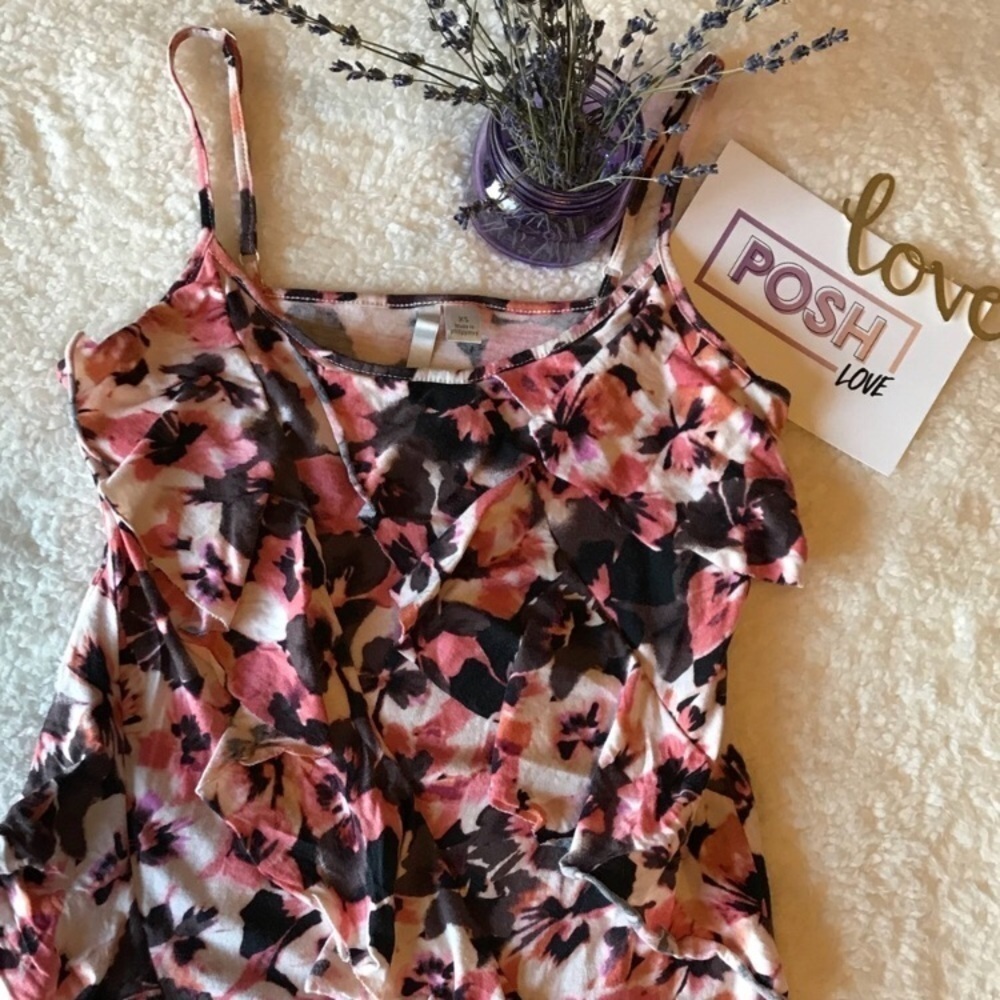 LC Lauren Conrad Floral Tank Top Size XS - Picture 3 of 8